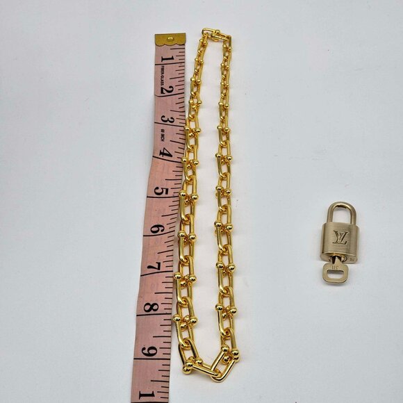 Auth Louis Vuitton Lock & Key w/Unbranded 925 Pure Silver Gold Plated Necklace - Picture 9 of 16